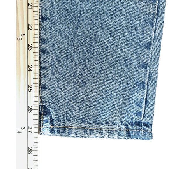 Old Navy Womens Denim Jeans Size 4 Distressed High Rise Straight Leg Cotton Blue - Picture 11 of 11